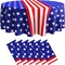 4th of July Table Cloths – 6 Pack Veteran’s Day & Patriotic American Flag Disposable Plastic Table Covers, 84 Inch Round, Star Design